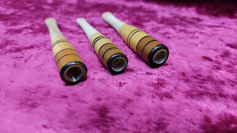 Vintage Wooden Carved Small Cigarette Holder Manual Swivel Mouthpiece