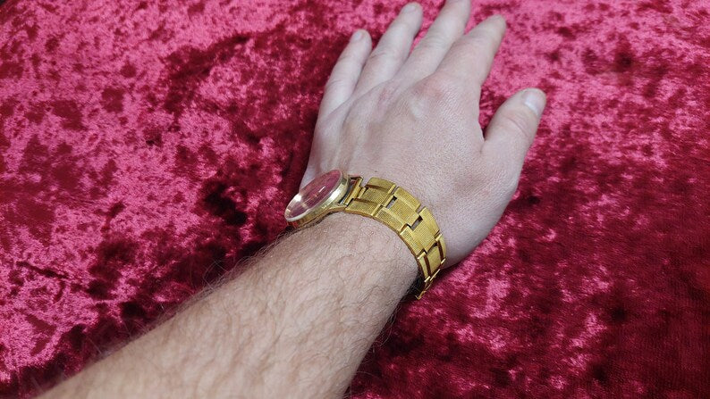 Glory 21 Jewels Gold plated AU Wrist watch cal. 2414 Soviet Union watch SLAVA USSR 1980s