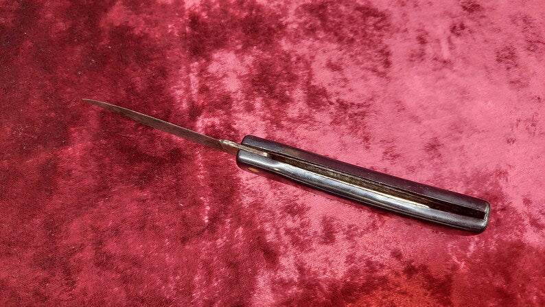 Vintage GDR folding knife, antique pocket knife, carbon steel folding knife, DDR folding knife, retro penknife, old 1970s travel tool