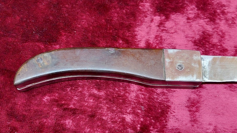 Ukrainian vintage handmade textolite knife, Soviet pocket folding knife, bottle opener, USSR handmade knife.