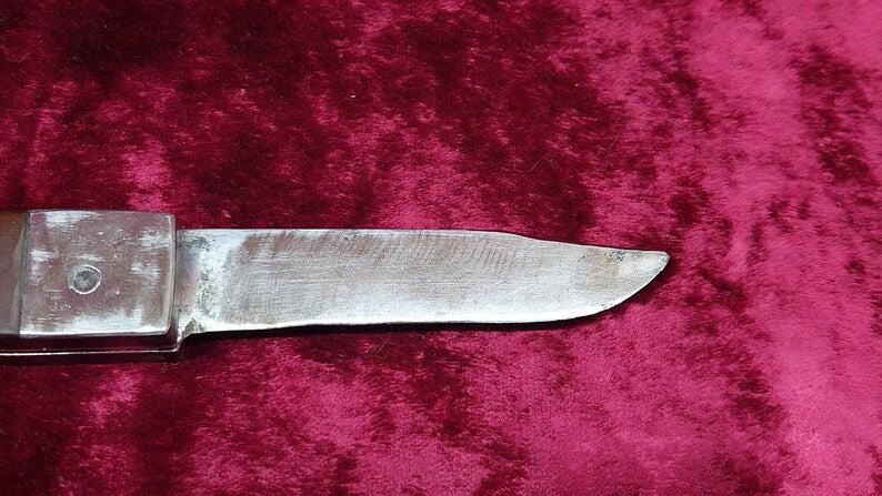 Ukrainian vintage handmade textolite knife, Soviet pocket folding knife, bottle opener, USSR handmade knife.
