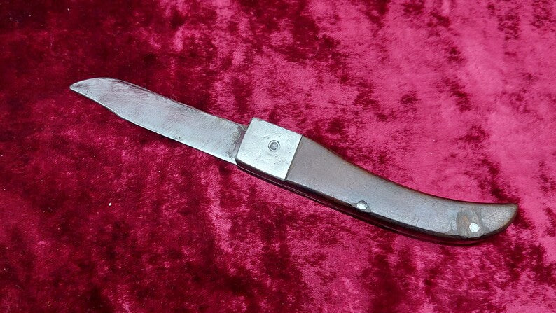 Ukrainian vintage handmade textolite knife, Soviet pocket folding knife, bottle opener, USSR handmade knife.