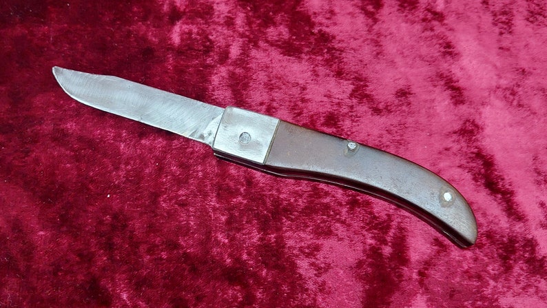 Ukrainian vintage handmade textolite knife, Soviet pocket folding knife, bottle opener, USSR handmade knife.
