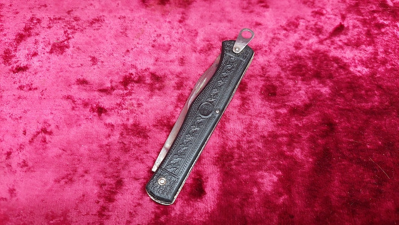 Ukrainian vintage folding knife, USSR folding knife, bottle opener, can opener, produced by the Soviet plant October, tourist knife.