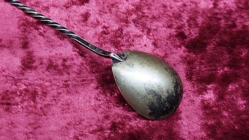 Soviet 916 Silver Gilded Russian Sugar Spoon 21g Twist Handle USSR