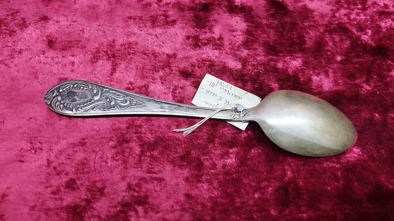 Soviet silver 875 silver gilded Russian tablespoon 55.5 g with USSR store tag. NEW