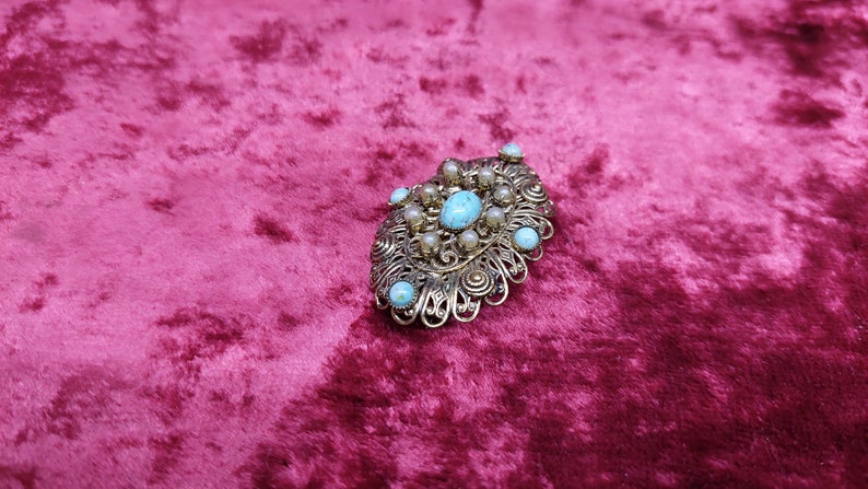 Vintage USSR brooch with stones