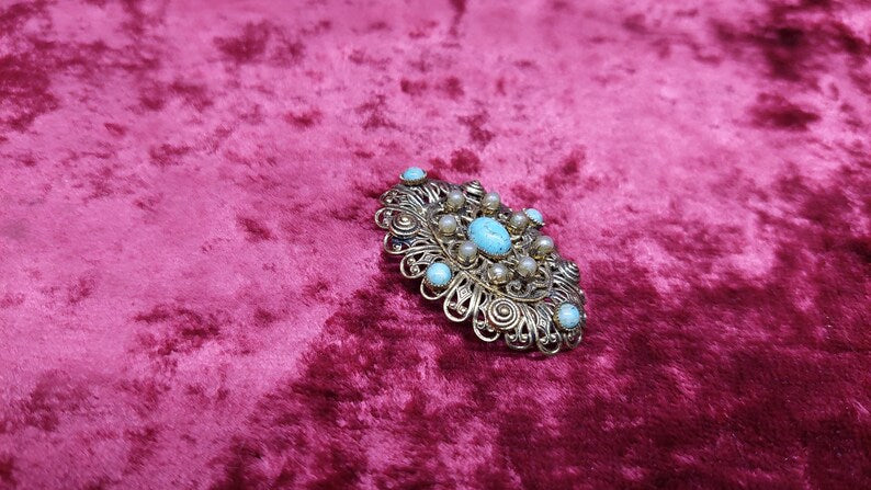Vintage USSR brooch with stones
