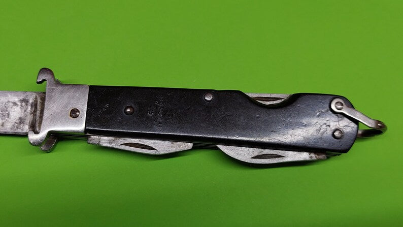 Soviet Vintage Moskva Hunting Folding Knife USSR Hunting Knife Bottle Opener Can Opener Camping Knife.HUNTER