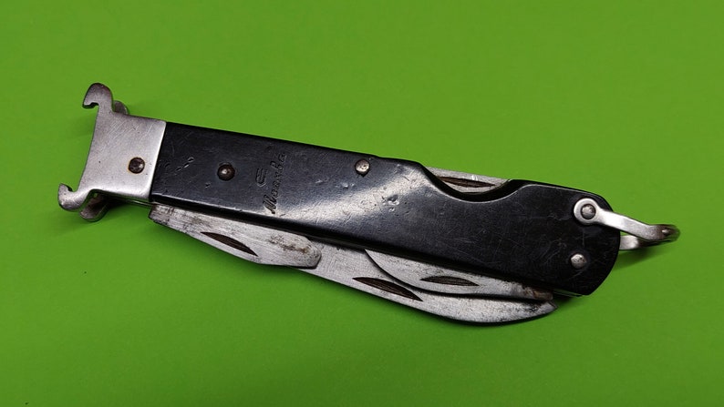 Soviet Vintage Moskva Hunting Folding Knife USSR Hunting Knife Bottle Opener Can Opener Camping Knife.HUNTER