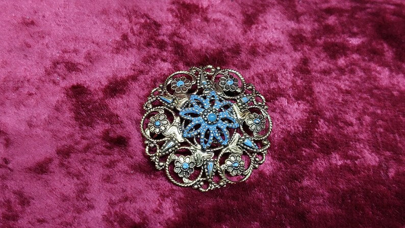 Vintage gilded brooch USSR 1960
