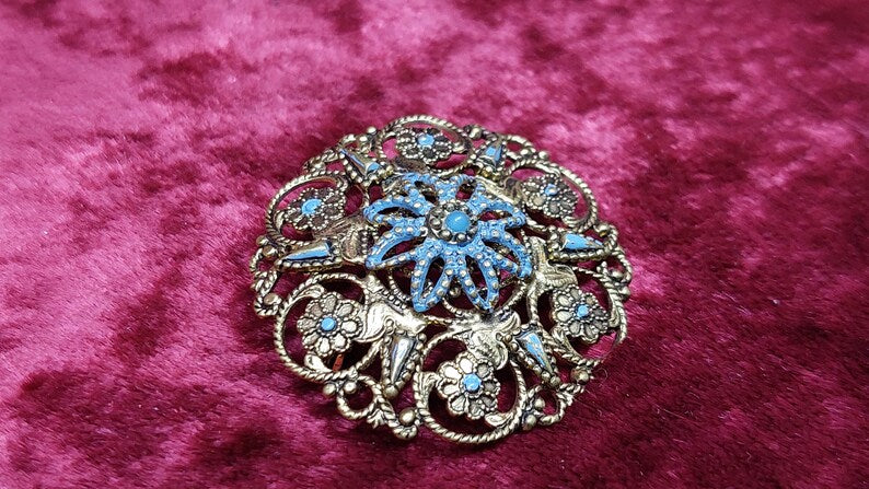 Vintage gilded brooch USSR 1960