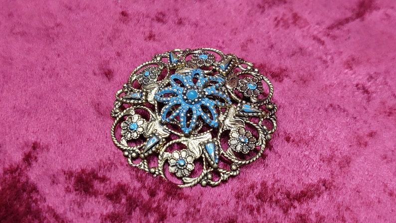Vintage gilded brooch USSR 1960