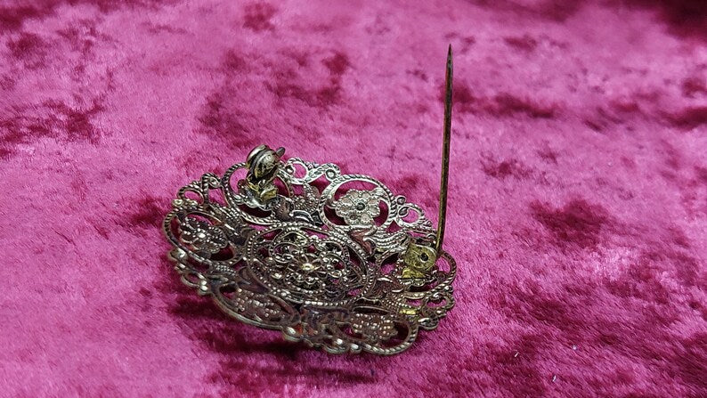 Vintage gilded brooch USSR 1960