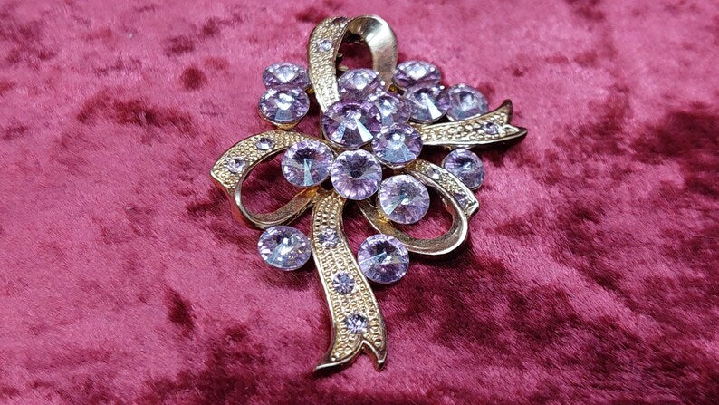 Vintage gilded brooch USSR 1980