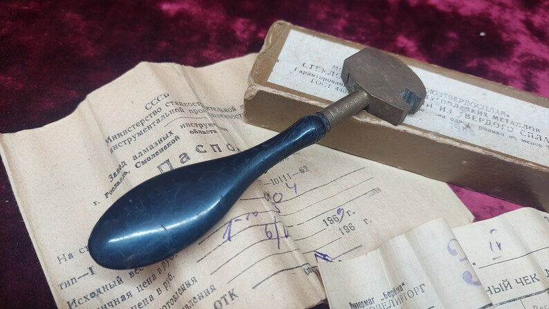 Vintage 1969s Diamond Glass Cutting Glass USSR Russian with original box and manual
