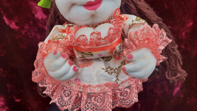Hand-made samovar doll, doll puts on a samovar, beautiful hand-made samovar doll