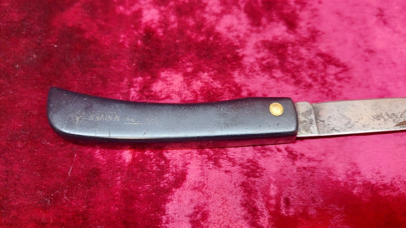 Vintage GDR folding knife, antique pocket knife, carbon steel folding knife, DDR folding knife, retro penknife, old 1970s travel tool
