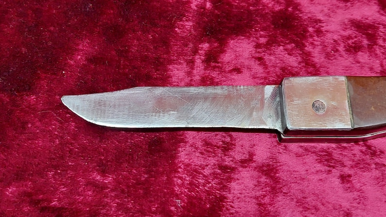 Ukrainian vintage handmade textolite knife, Soviet pocket folding knife, bottle opener, USSR handmade knife.