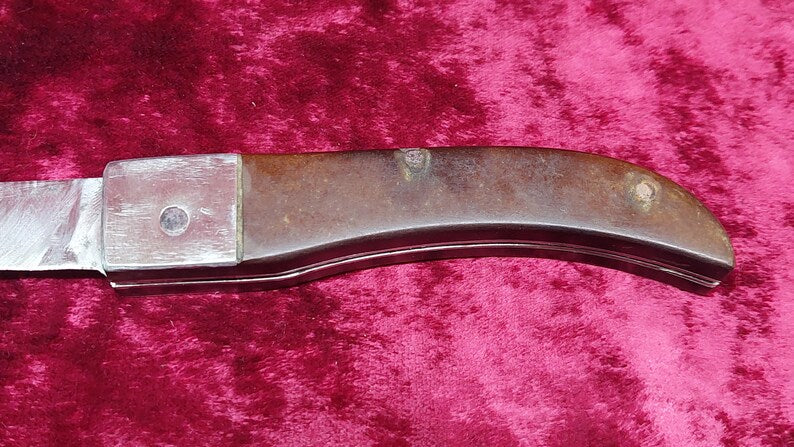 Ukrainian vintage handmade textolite knife, Soviet pocket folding knife, bottle opener, USSR handmade knife.