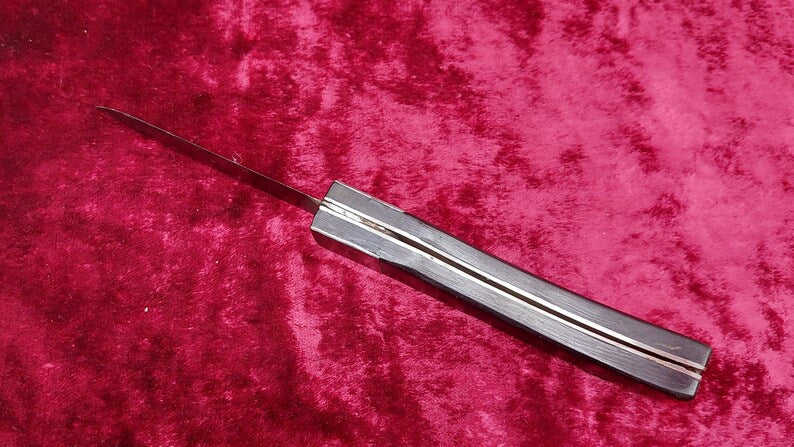 Ukrainian vintage handmade textolite knife, Soviet pocket folding knife, bottle opener, USSR handmade knife.