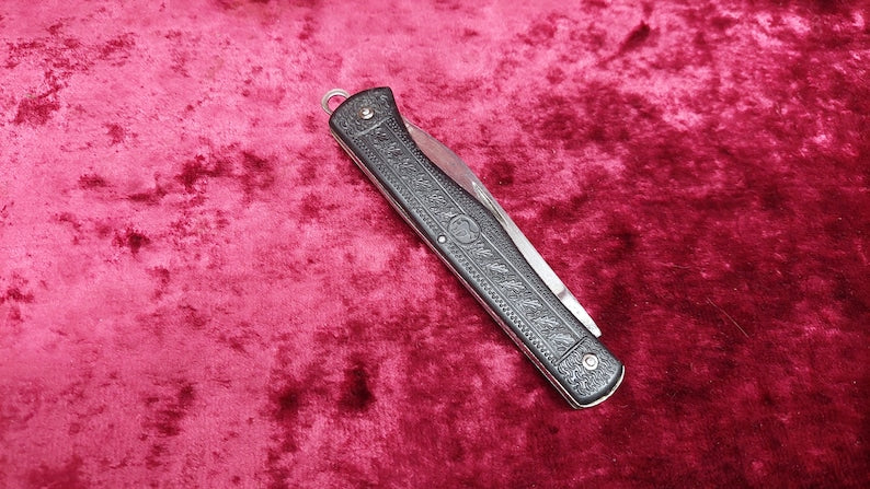 Ukrainian vintage folding knife, USSR folding knife, bottle opener, can opener, produced by the Soviet plant October, tourist knife.