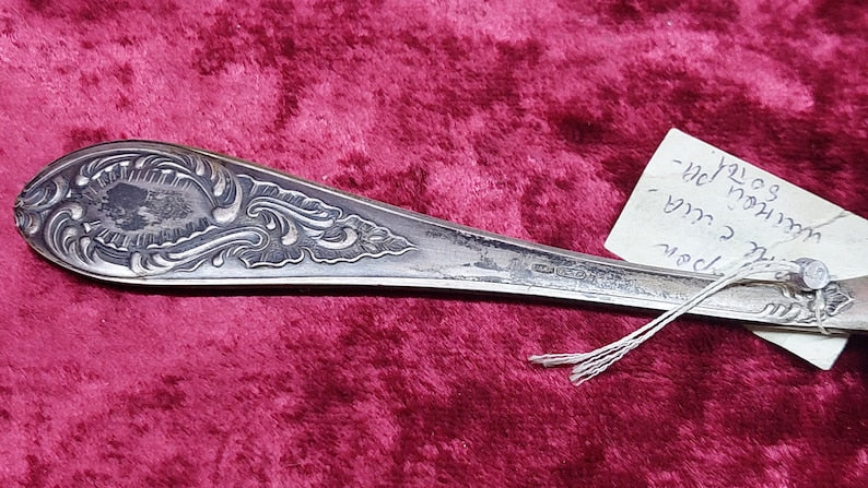 Soviet silver 875 silver gilded Russian tablespoon 55.5 g with USSR store tag. NEW