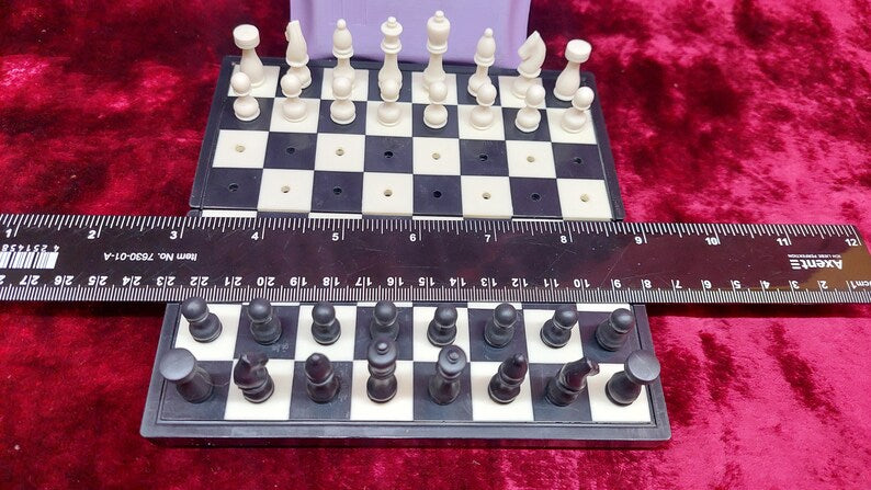 Good Authentic Soviet Travel Pocket Chess Set "Leningrad" Russia USSR 1980s