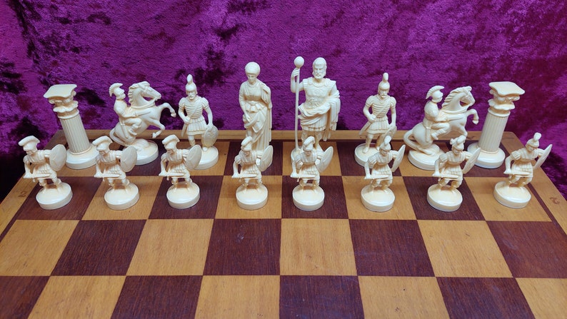 Soviet chess set "Romans" 80s vintage in very good condition