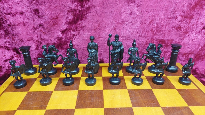 Soviet chess set "Romans" 80s vintage in very good condition