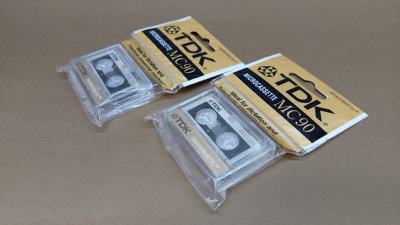 Vintage mini cassettes TDK 90 2pcs NEW. Dictaphone Mini Cassette