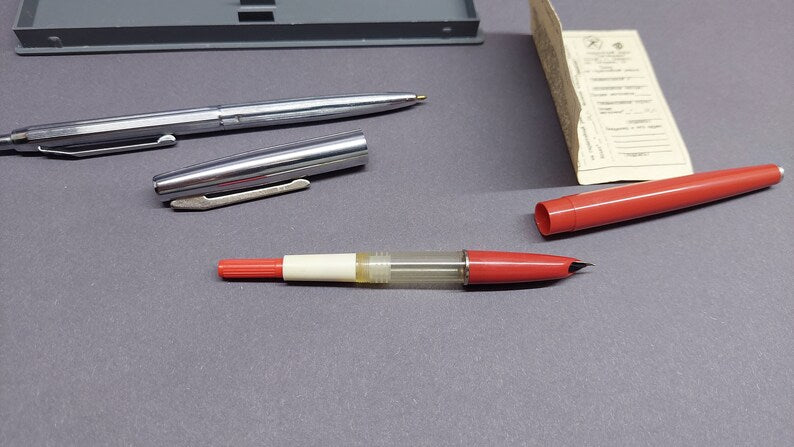 Soviet vintage set for writing, drawing set NEW!!! Made in USSR. Soviet ink fountain pen