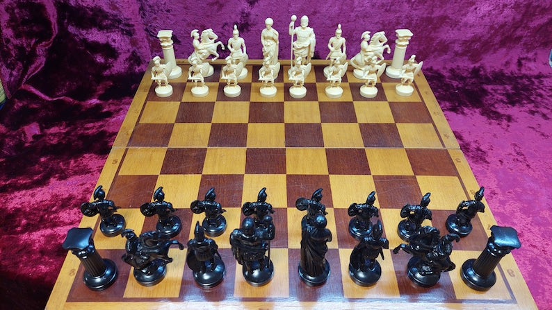 Soviet chess set "Romans" 80s vintage in very good condition