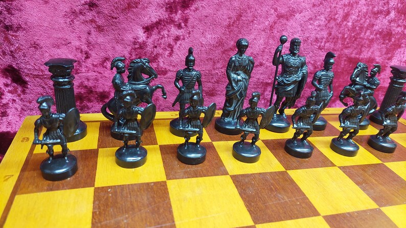 Soviet chess set "Romans" 80s vintage in very good condition