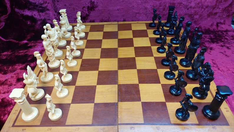 Soviet chess set "Romans" 80s vintage in very good condition