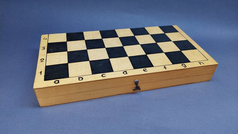 Good Authentic Classic Soviet Wooden Chess Set "KHALTURIN" Russian Vintage USSR Antiques 1970s new condition