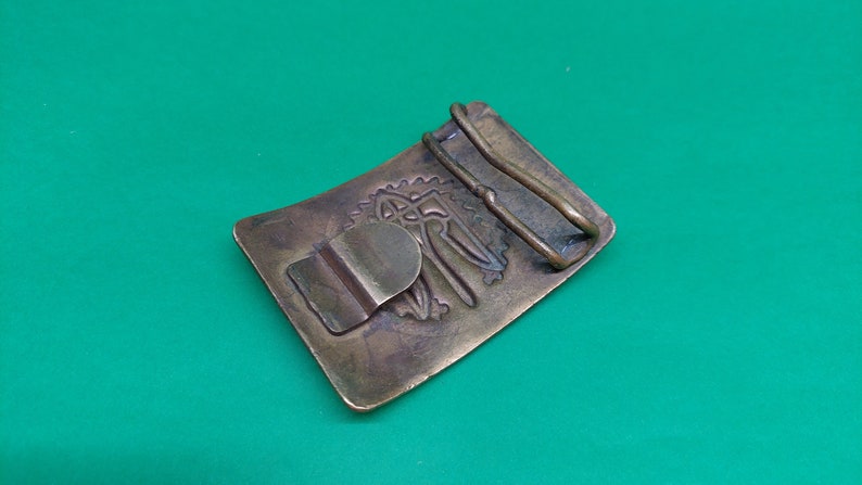 Buckle of the Ukrainian military brass belt - Trident - Coat of arms of Ukraine
