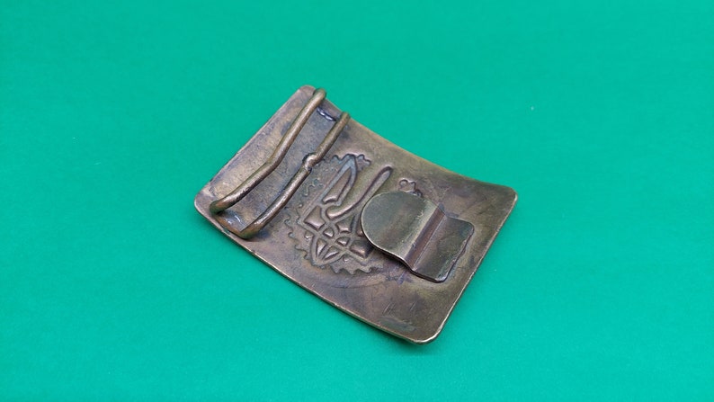 Buckle of the Ukrainian military brass belt - Trident - Coat of arms of Ukraine