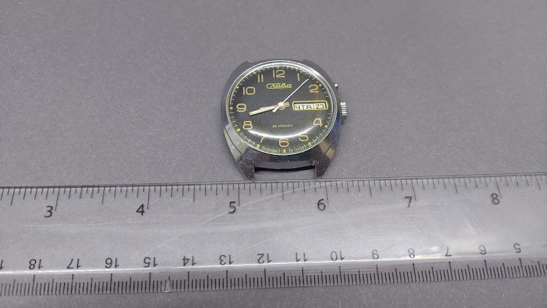 Soviet Vintage Watch "Slava" Mechanical Watch, Soviet Chrome Watch, USSR Mechanical Watch.To the collection