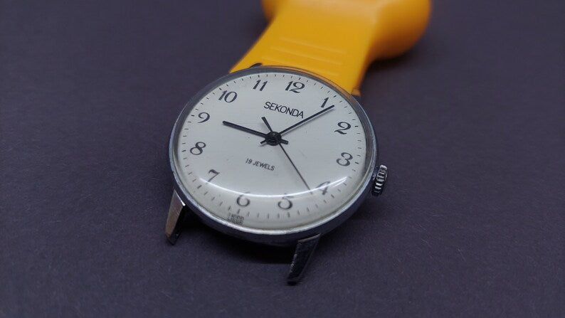 Soviet watch "Sekunda", Men's watch, Russian watch, Vintage watch, Black watch. To the collection