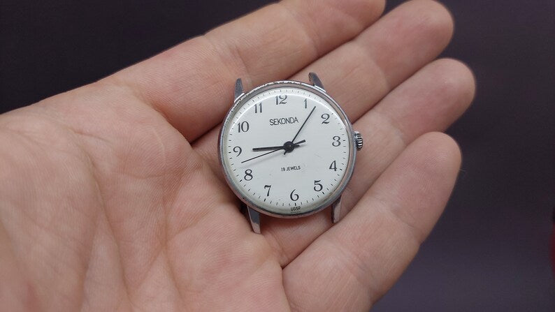 Soviet watch "Sekunda", Men's watch, Russian watch, Vintage watch, Black watch. To the collection