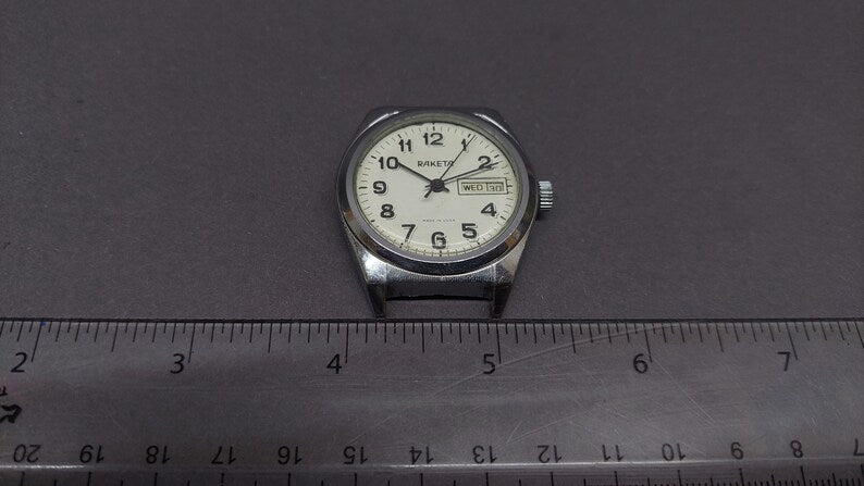 Soviet vintage watch "Raketa" (Rocket) Mechanical watch.Soviet watch Chrome. Mechanical clock of the USSR. To the collection