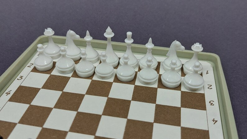 Nice Authentic Soviet Magnetic Travel Pocket Chess Set Russian USSR Vintage 1991s Antiques