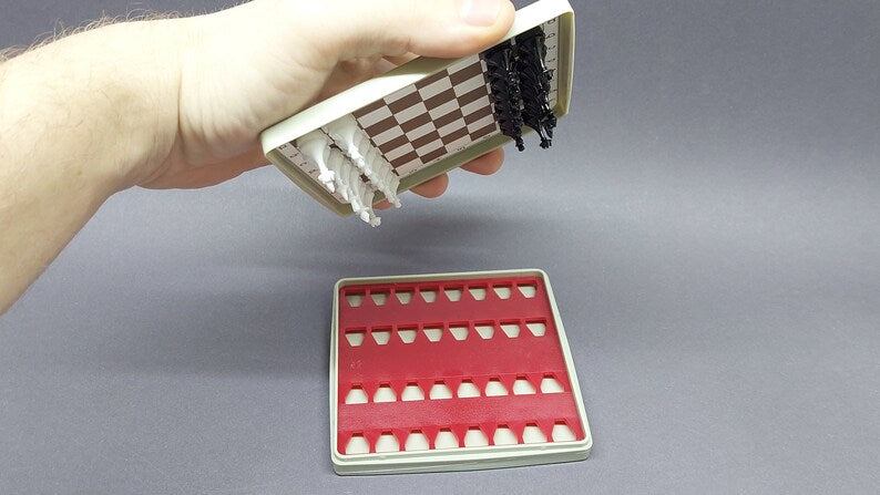 Nice Authentic Soviet Magnetic Travel Pocket Chess Set Russian USSR Vintage 1991s Antiques
