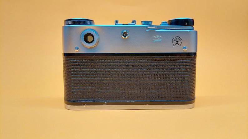 Old Soviet camera FED - 5 lens Industar - 61 Ld (2.8/55) Olympics. Quality mark. Made in USSR.