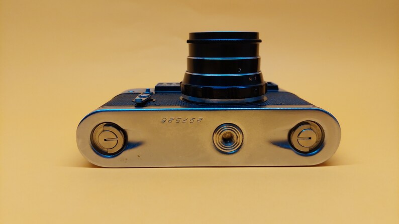 Old Soviet camera FED - 5 lens Industar - 61 Ld (2.8/55) Olympics. Quality mark. Made in USSR.