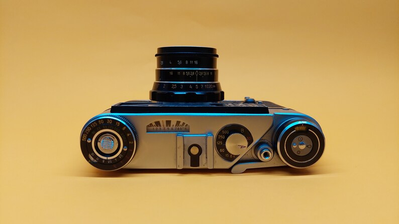 Old Soviet camera FED - 5 lens Industar - 61 Ld (2.8/55) Olympics. Quality mark. Made in USSR.
