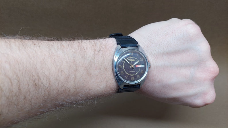 Soviet Vintage Watch "Slava" Mechanical Watch, Soviet Chromed Watch, USSR Mechanical Watch, Russian Watch