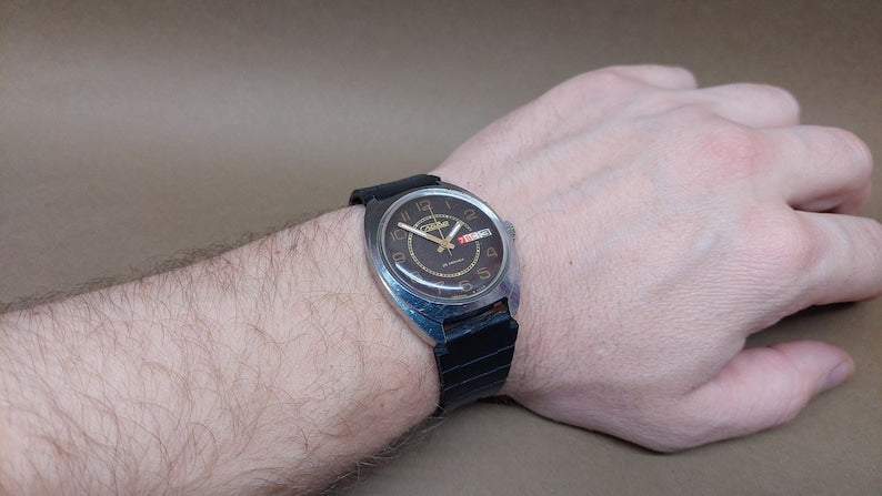 Soviet Vintage Watch "Slava" Mechanical Watch, Soviet Chromed Watch, USSR Mechanical Watch, Russian Watch