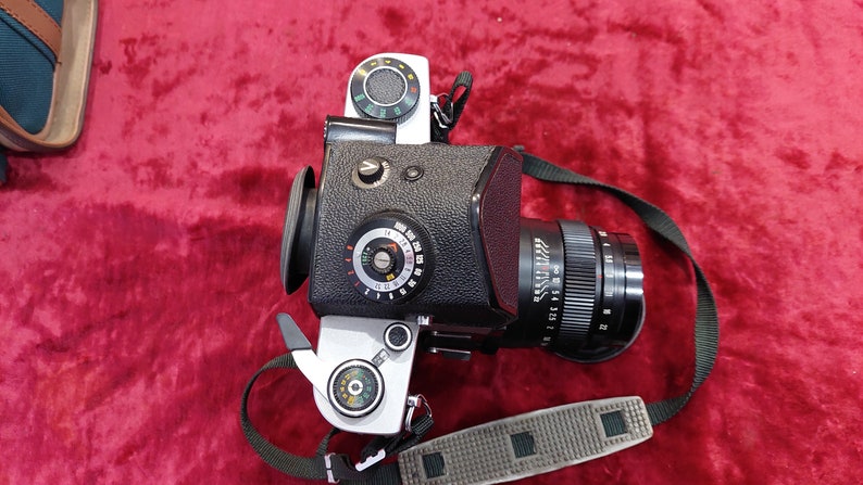 A rare vintage Kyiv-6S TTL camera is a medium format single-lens reflex camera with a Vega-12B 2.8/90 lens.